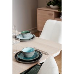 Egeskov spisebord i hvidolieret ege finr 220(320) x 105 cm med tillgsplader