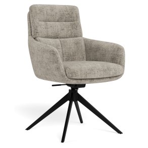  Spisebordsstol med arml�n, vippe funktion og retur drej, lys gr� m�belstof