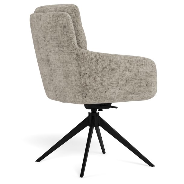  Spisebordsstol med arml�n, vippe funktion og retur drej, lys gr� m�belstof