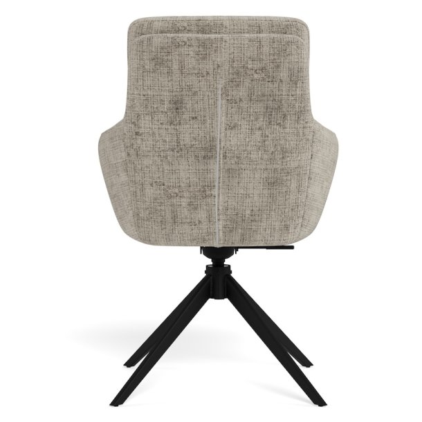  Spisebordsstol med arml�n, vippe funktion og retur drej, lys gr� m�belstof