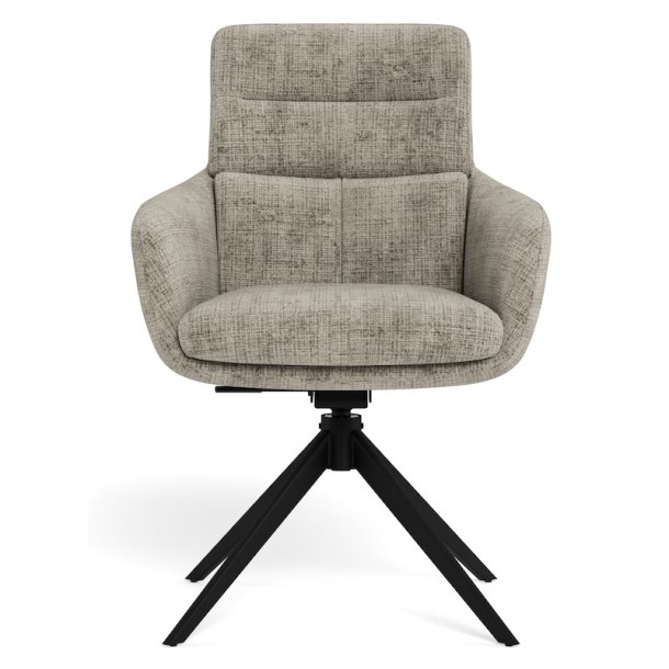  Spisebordsstol med arml�n, vippe funktion og retur drej, lys gr� m�belstof