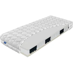 Krone springmadras med 7 zoner og indbygget topmadras i latex/visco elastisk skum bredder 70 - 140 cm