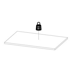 Pakke med 3 stk hylder til Trend 200 skabe bredde 150 cm