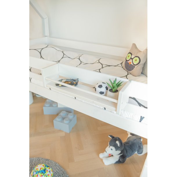 Halvhj seng 70 x 200 cm, hvid, skr stige, 25 rs garanti, Scanliving Premium