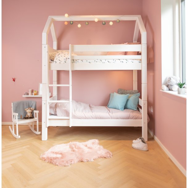 Køjeseng, junior 70 x 160 cm, hvid, delbar, lige stige, 25 års garanti, Scanliving Premium