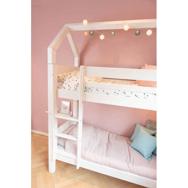 Køjeseng, junior 70 x 160 cm, hvid, delbar, lige stige, 25 års garanti, Scanliving Premium