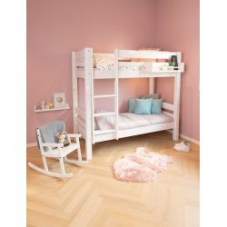 Køjeseng, junior 70 x 160 cm, hvid, delbar, lige stige, 25 års garanti, Scanliving Premium