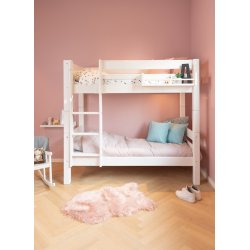 Køjeseng, junior 70 x 160 cm, hvid, delbar, lige stige, 25 års garanti, Scanliving Premium