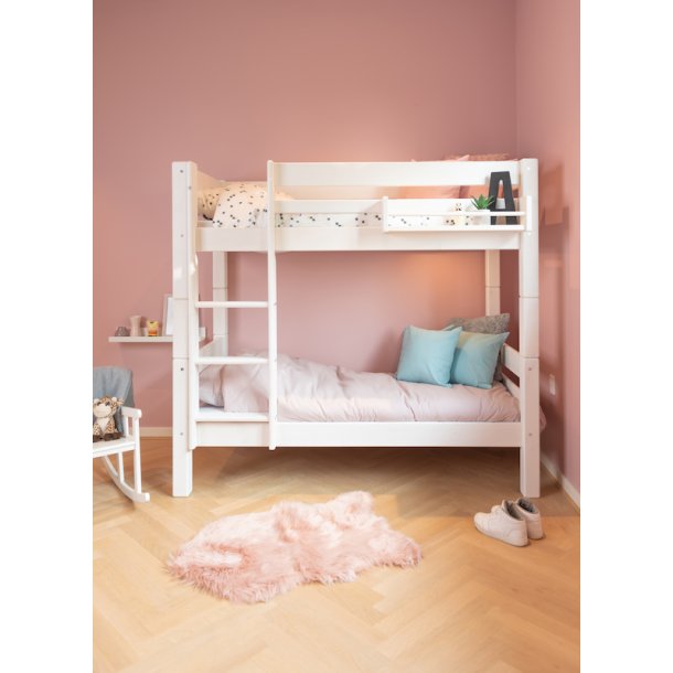 Køjeseng, junior 70 x 160 cm, hvid, delbar, lige stige, 25 års garanti, Scanliving Premium