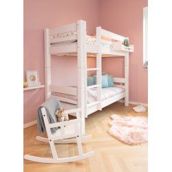Køjeseng, junior 70 x 160 cm, hvid, delbar, lige stige, 25 års garanti, Scanliving Premium