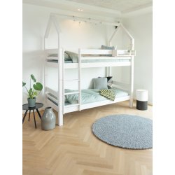 Hjseng 70 x 200 cm, hvid, skr stige, 25 rs garanti, Scanliving Premium