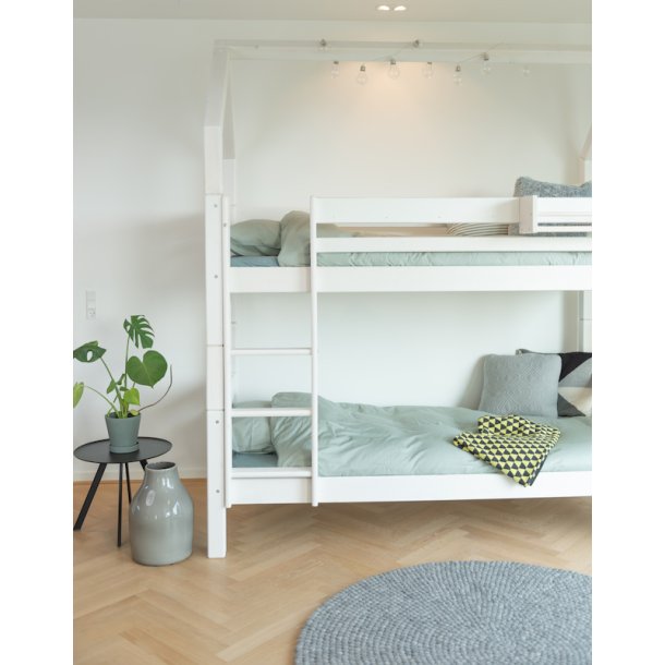 Hjseng 70 x 200 cm, hvid, skr stige, 25 rs garanti, Scanliving Premium