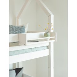 Hjseng 90 x 200 cm, hvid, skr stige, 25 rs garanti, Scanliving Premium