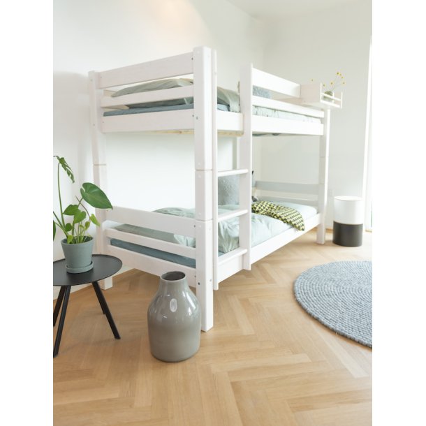 Køjeseng 70 x 200 cm, hvid, delbar, lige stige - 25 års garanti, Scanliving Premium