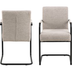 Sille spisebordsstol med armln og beige mbelstof