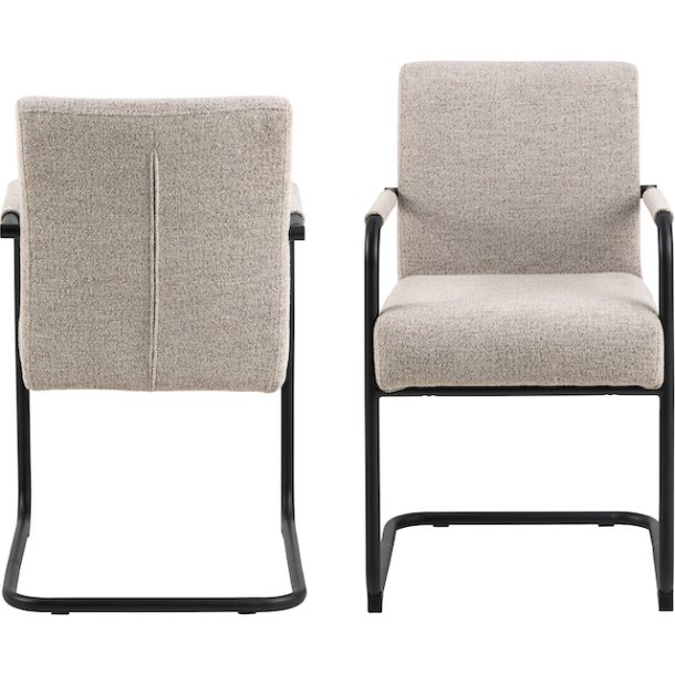 Sille spisebordsstol med armln og beige mbelstof