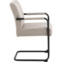 Sille spisebordsstol med armln og beige mbelstof
