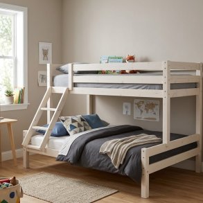 Familie k�jeseng til voksne og b�rn, 140/90 x 200 cm inkl. lamelbunde, model Norge