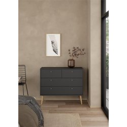 Esbjerg kommode 100 cm bred i mat sort