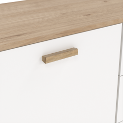 Estate sknk i hvid egelook 147 cm med 2 lger og 3 skuffer