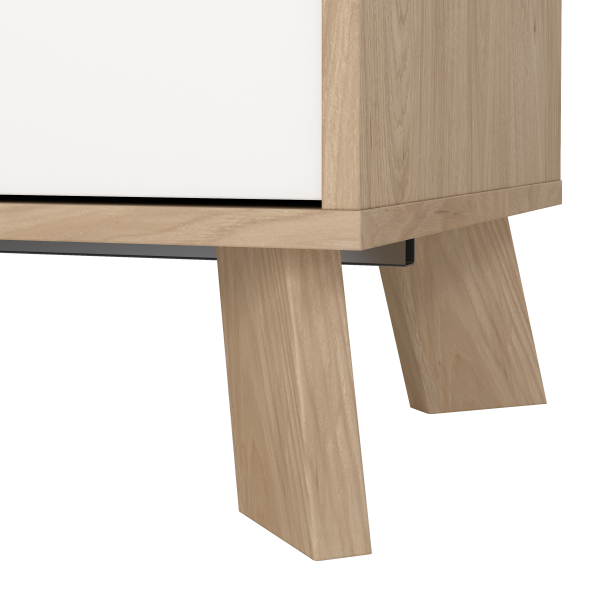 Estate sknk i hvid egelook 147 cm med 2 lger og 3 skuffer