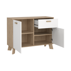 Estate sknk i hvid egelook 99 cm med 2 lger og 1 skuffe