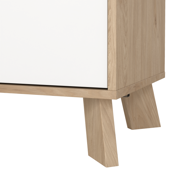 Estate sknk i hvid egelook 99 cm med 2 lger og 1 skuffe