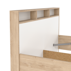 Estate dobbeltseng 140 x 190 cm i hvid egelook m hovedg�rde