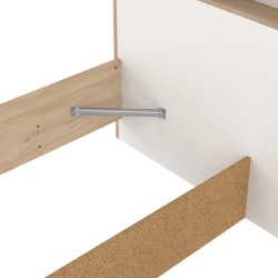 Estate dobbeltseng 140 x 190 cm i hvid egelook m hovedg�rde