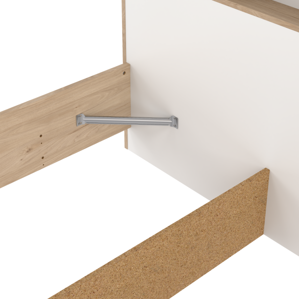 Estate dobbeltseng 140 x 190 cm i hvid egelook m hovedg�rde