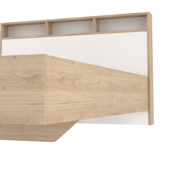 Estate dobbeltseng 140 x 190 cm i hvid egelook m hovedg�rde