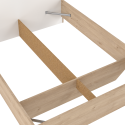 Estate dobbeltseng 140 x 190 cm i hvid egelook m hovedg�rde