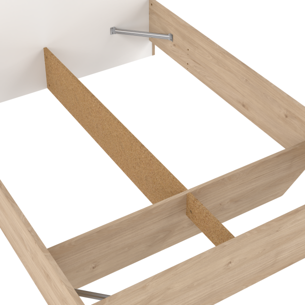 Estate dobbeltseng 140 x 190 cm i hvid egelook m hovedg�rde