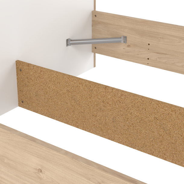 Estate dobbeltseng 140 x 190 cm i hvid egelook m hovedg�rde