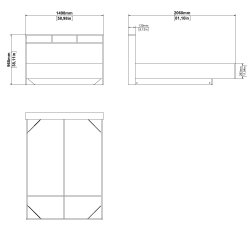Estate dobbeltseng 140 x 190 cm i hvid egelook m hovedg�rde
