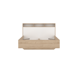 Estate dobbeltseng 140 x 190 cm i hvid egelook m hovedg�rde