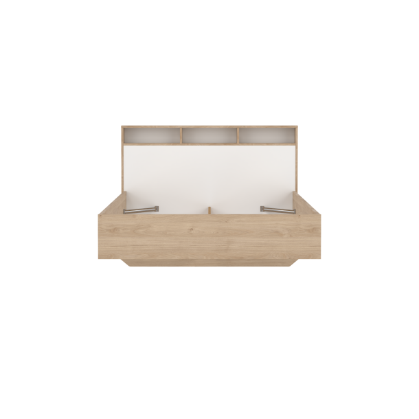 Estate dobbeltseng 140 x 190 cm i hvid egelook m hovedg�rde