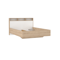 Estate dobbeltseng 140 x 190 cm i hvid egelook m hovedg�rde