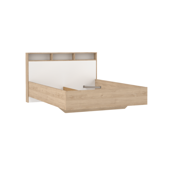 Estate dobbeltseng 140 x 190 cm i hvid egelook m hovedg�rde