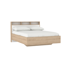 Estate dobbeltseng 140 x 190 cm i hvid egelook m hovedg�rde