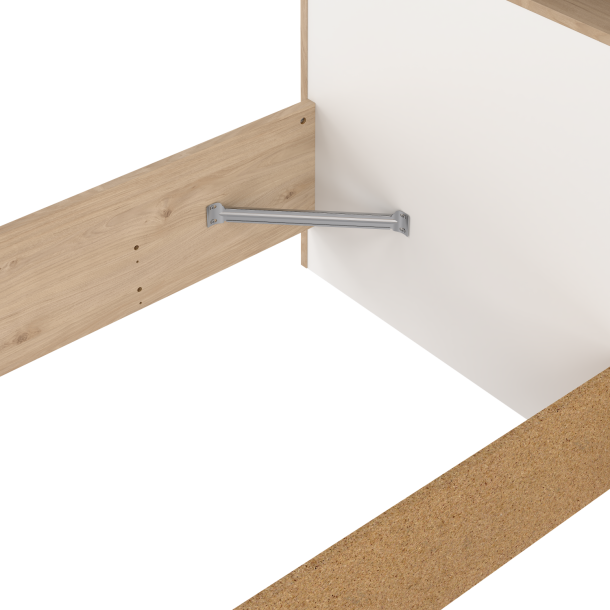 Estate dobbeltseng 160 x 200 cm i hvid egelook m hovedg�rde