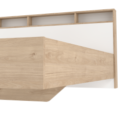 Estate dobbeltseng 160 x 200 cm i hvid egelook m hovedg�rde