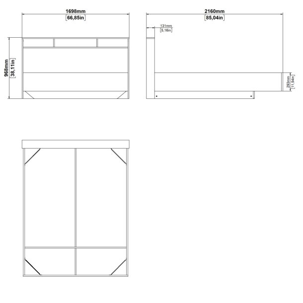 Estate dobbeltseng 160 x 200 cm i hvid egelook m hovedg�rde