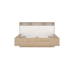 Estate dobbeltseng 160 x 200 cm i hvid egelook m hovedg�rde