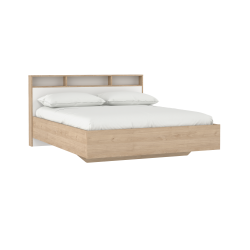 Estate dobbeltseng 160 x 200 cm i hvid egelook m hovedg�rde