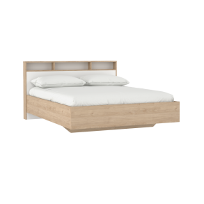 Estate dobbeltseng 160 x 200 cm i hvid egelook m hovedg�rde