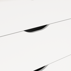 Estate kommode i hvid egelook 78 cm med 3 skuffer