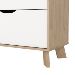  Estate kommode i hvid egelook 156 cm med 6 skuffer