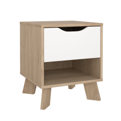 Estate natbord i hvid egelook med 1 skuffe