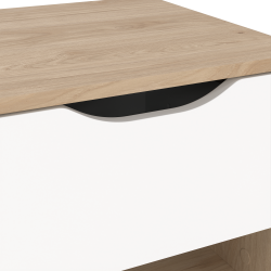 Estate natbord i hvid egelook med 1 skuffe